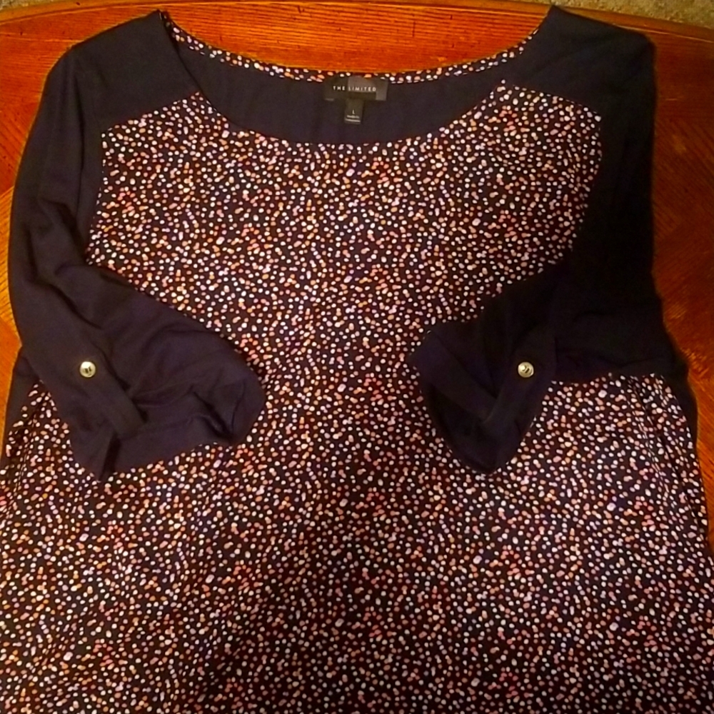 Limited Large small multi colored polka dot top